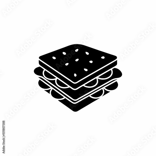 creative details Outline silhouette sandwich Solid icon vector illustration