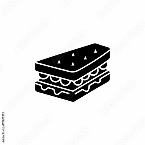 creative details Outline silhouette sandwich Solid icon vector illustration
