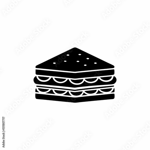 creative details Outline silhouette sandwich Solid icon vector illustration