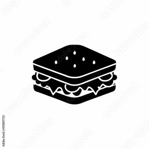 creative details Outline silhouette sandwich Solid icon vector illustration