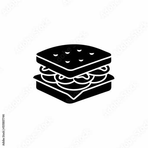 creative details Outline silhouette sandwich Solid icon vector illustration