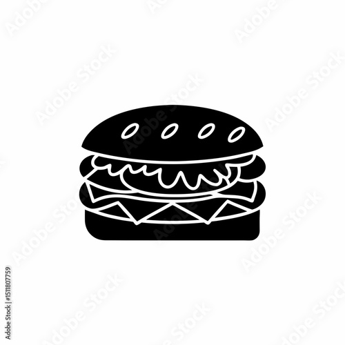 creative details Outline silhouette sandwich Solid icon vector illustration