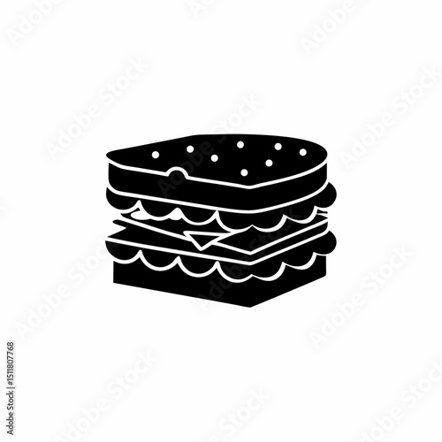 creative details Outline silhouette sandwich Solid icon vector illustration