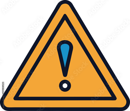 Attention High-Visibility Warning Triangle Icon, Safety Sign, Alert Symbol