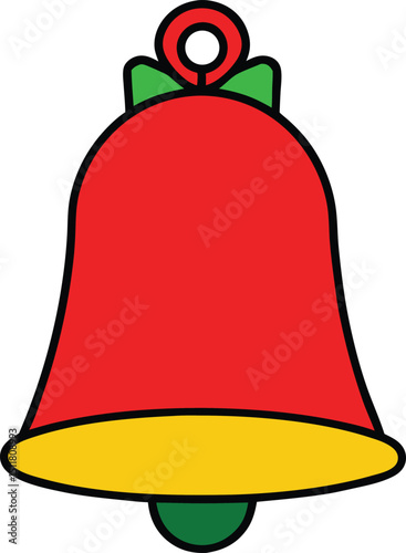 Classic Christmas Bell Festive Red and Gold Holiday Decoration