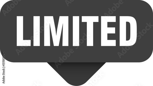 limited sticker. limited sign on transparent background