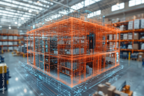 3D image of a house in a factory.