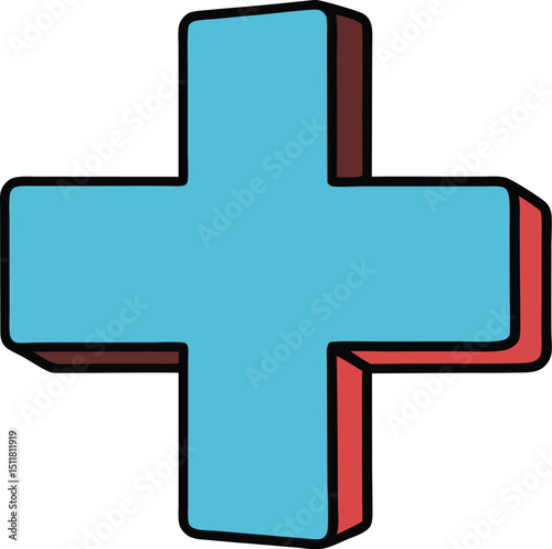 first ald cross icon clipart vector on transparent background
