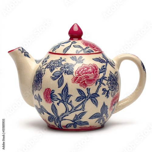 Floral teapot ceramic vintage tea pot kitchenware teaware drinkware decorative giftware collectible artware