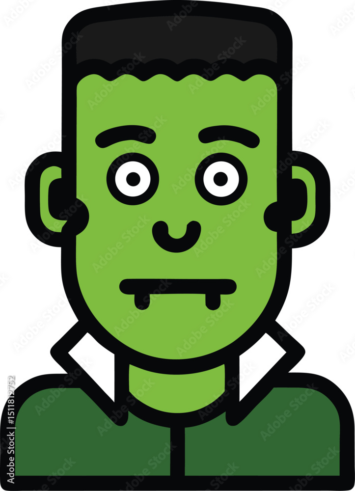Obraz premium frankenstein monster icon clipart vector on transparent background 