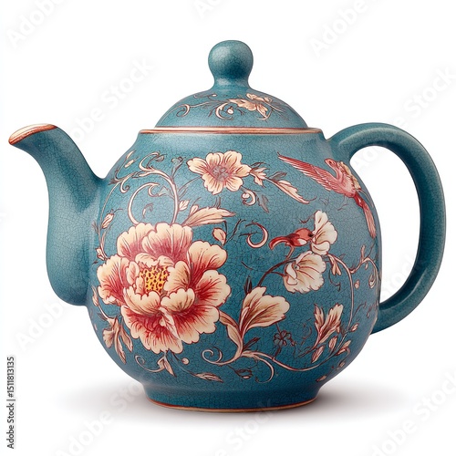 Vintage floral teapot ceramic tea kettle antique style kitchen decor collectible tea serving 100 characters