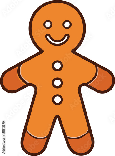 gingerbread man  icon clipart vector on transparent background
