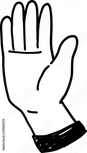Doodle Hand Showing High Five
