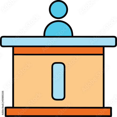 Receptionist at Desk  Information and Assistance Icon