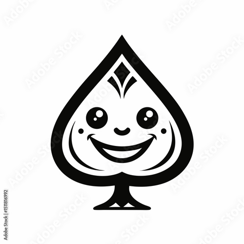 Happy Spade Card Suit Character Illustration Design
