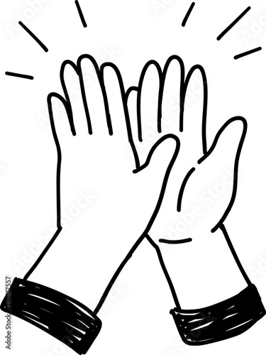 Doodle Hands Clapping in Celebration