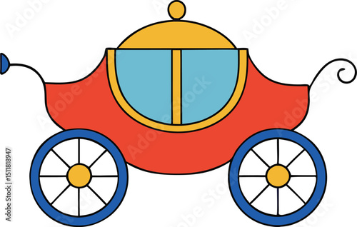 royal carriage icon clipart vector on transparent background