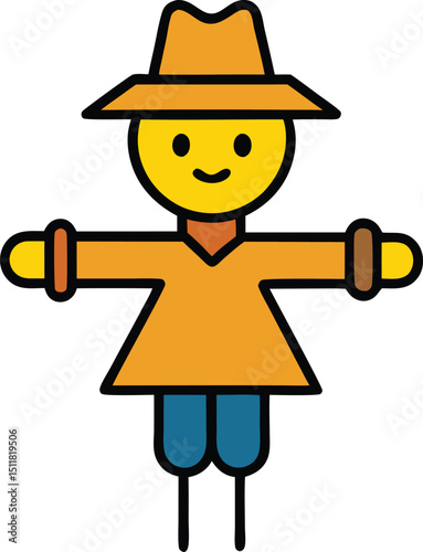 scarecrow icon clipart vector on transparent background