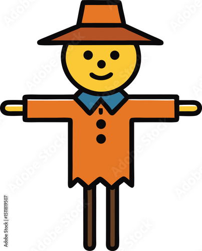 scarecrow icon clipart vector on transparent background