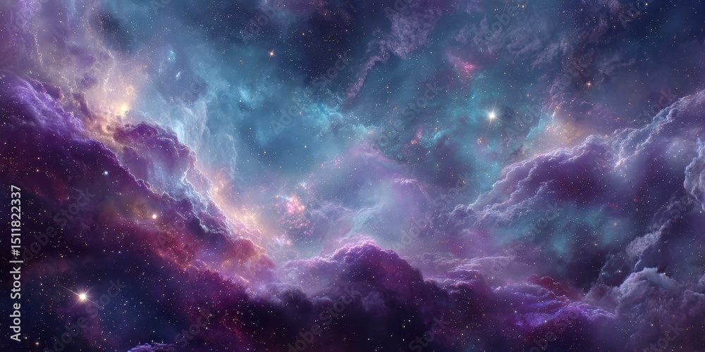 Fototapeta premium Glowing Nebula Clouds in Universe