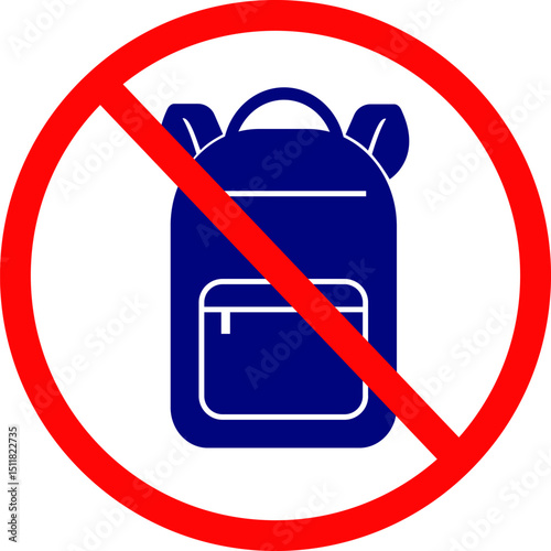 No bag allow sign. No backpacks allowed sign