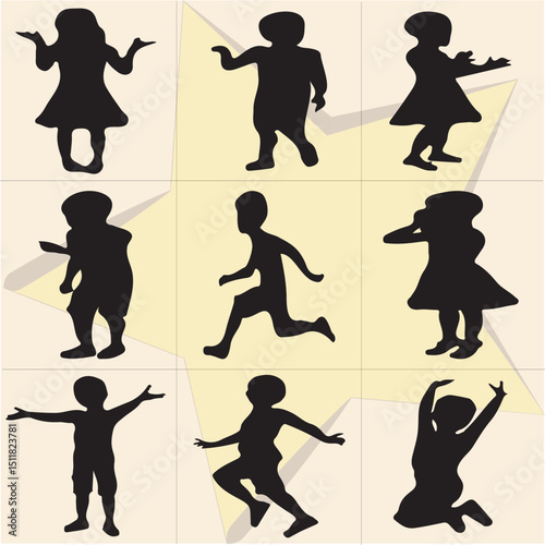 All kind of Doll sports vector Black and white set-47