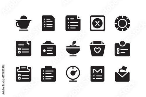 A collection of twenty diverse icons representing various concepts and actions