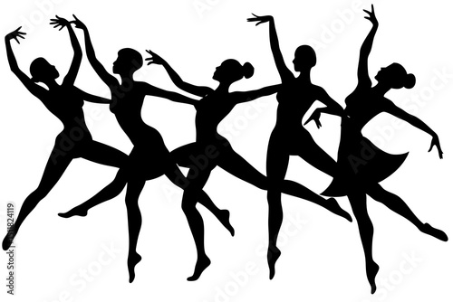 Elegant Dancing Silhouettes – Graceful Ballet and Expressive Dance Figures in Motion