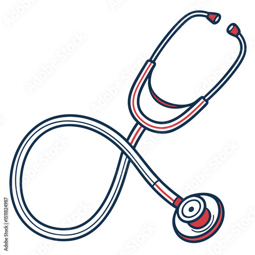 Stethoscope line icon on white background, stethoscope icon design, stethoscope logo design, stethoscope design. Adobe Illustrator Artwork
