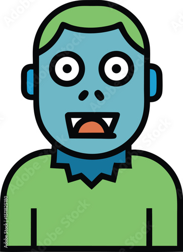 Spooky Zombie Boy Halloween Costume Illustration