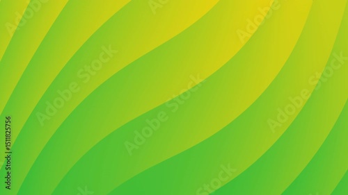 A smooth abstract background with yellow and green wavy stripes creating a dynamic, gradient effect, Abstract texture Gradient motion Background animation.