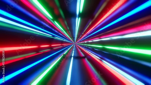 Wallpaper Mural Colorful light streaks moving through a tunnel create a futuristic scene Torontodigital.ca