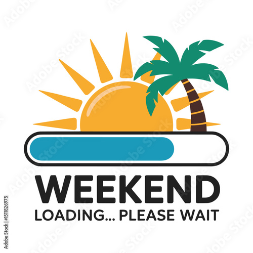 Weekend Loading Palm Tree Sun Beach T Shirt Design