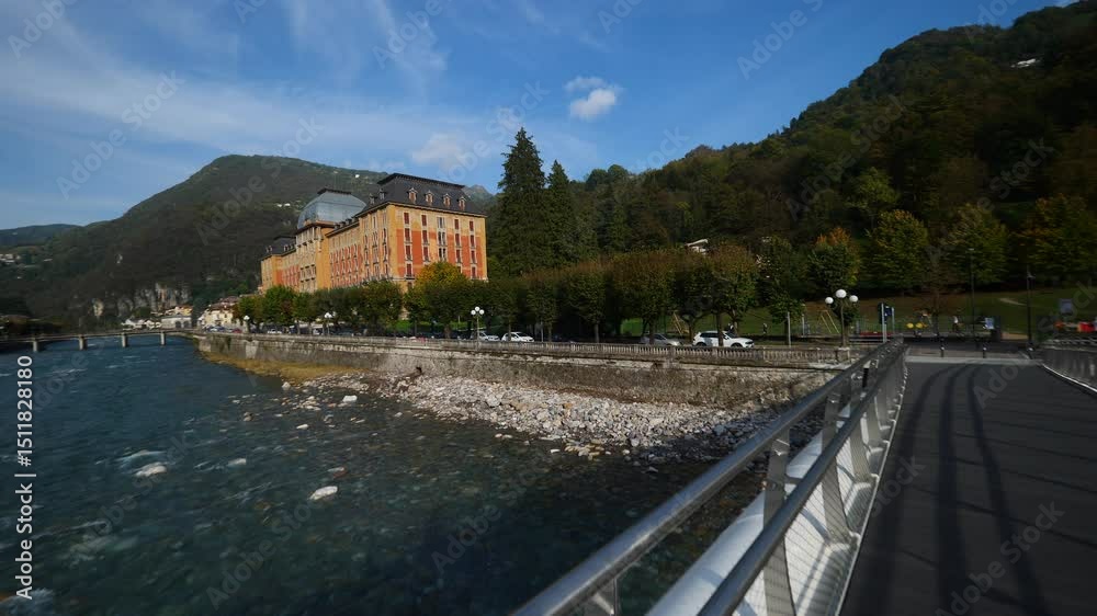 River Brembo in San Pellegrino terme, Lombardy, Italy