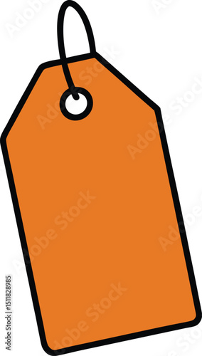 Blank Orange Tag Perfect for Labeling, Organization, and Design Projects