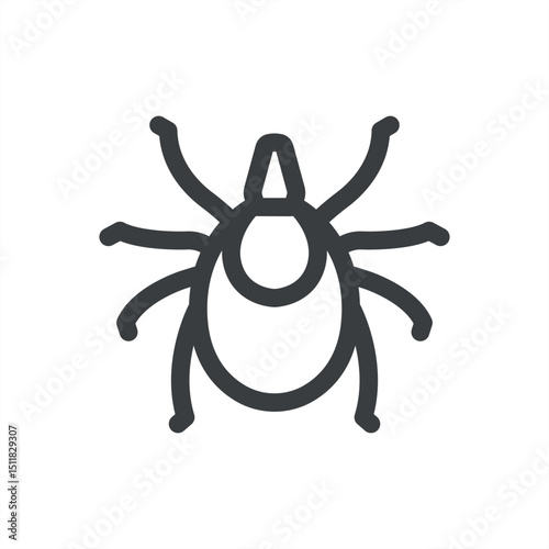Tick bug outline icon. Wild dangerous animal. Vector illustration