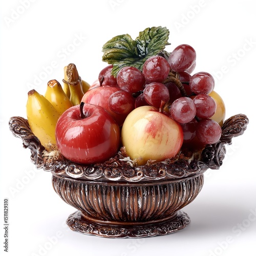 Decorative fruit bowl centerpiece apples bananas grapes home decor kitchen table display artificial fruit 100