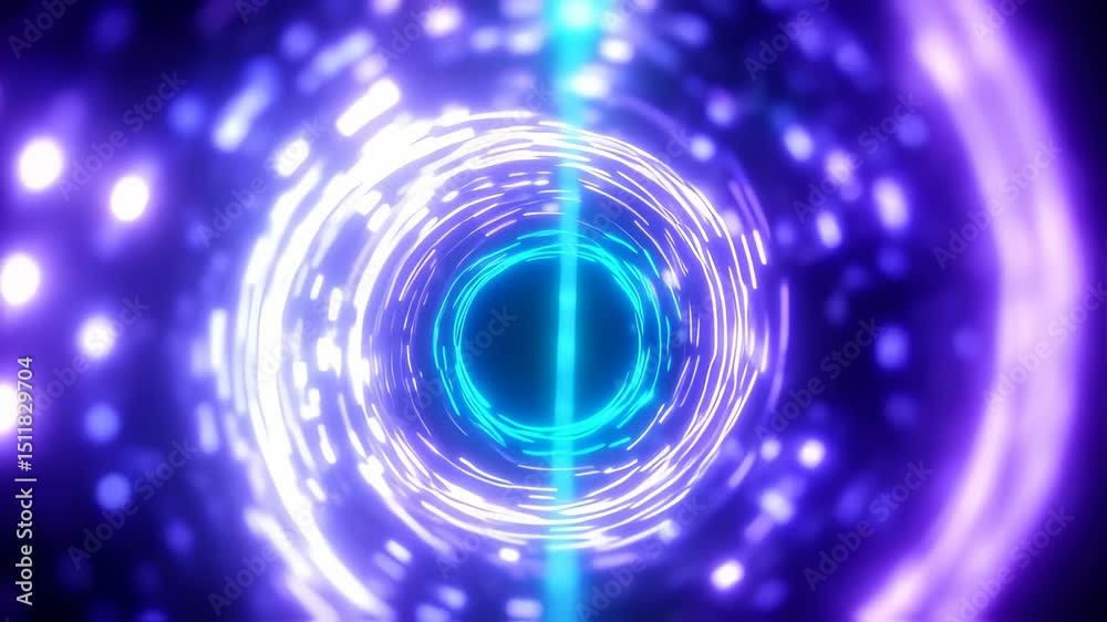 Futuristic space tunnel background with glowing neon lights and data stream Futuristic space tunnel background with glowing neon lights and data stream