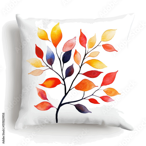 Throw Pillow, watercolor illustration vector, high quality, isolated on a white background.