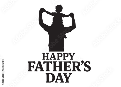 father's day silhouette logo vector, fathers day logo icon, silhouette of father and child logo design, fatherhood celebrating silhouette logo on white background
