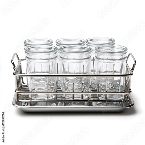 Clear glass jars in metal rack set kitchen organization storage containers drinkware home decor accessory