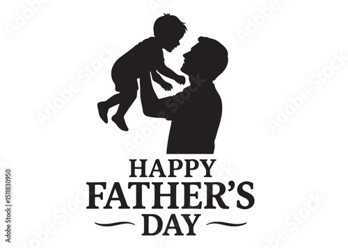 father's day silhouette logo vector, fathers day logo icon, silhouette of father and child logo design, fatherhood celebrating silhouette logo on white background