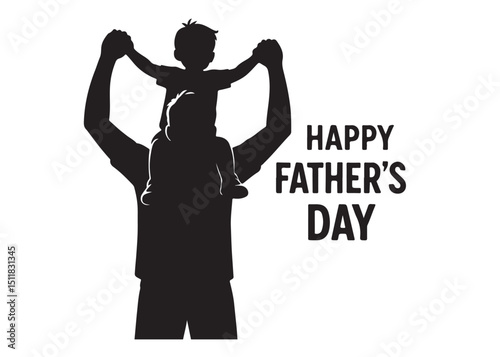 father's day silhouette logo vector, fathers day logo icon, silhouette of father and child logo design, fatherhood celebrating silhouette logo on white background