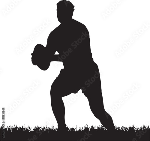 silhouette of a  Rugby