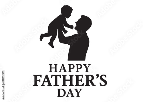 father's day silhouette logo vector, fathers day logo icon, silhouette of father and child logo design, fatherhood celebrating silhouette logo on white background