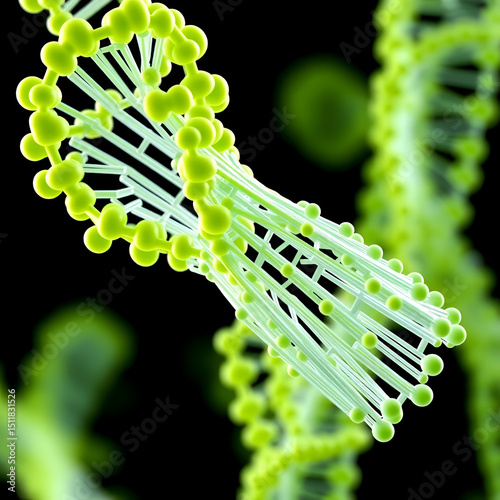 Structure of a microtubule, 3D illustration. Microtubule is composed of a protein tubulin, it is component of cytoskeleton involved in intracellular transport, cellular mobility and nuclear division photo