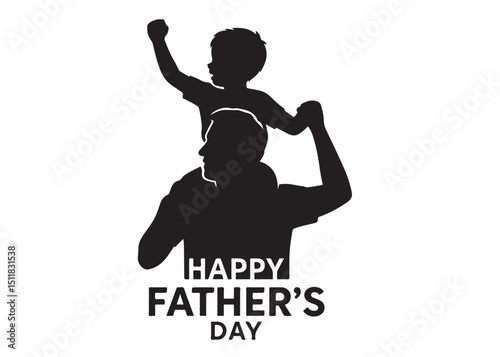 father's day silhouette logo vector, fathers day logo icon, silhouette of father and child logo design, fatherhood celebrating silhouette logo on white background
