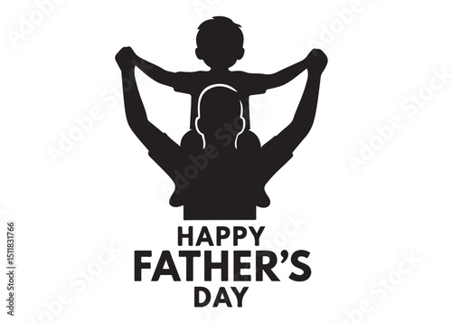 father's day silhouette logo vector, fathers day logo icon, silhouette of father and child logo design, fatherhood celebrating silhouette logo on white background