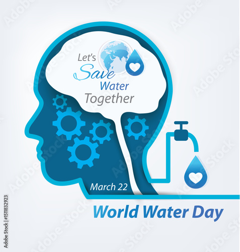Save water. World Water Day concept. Vector illustration.