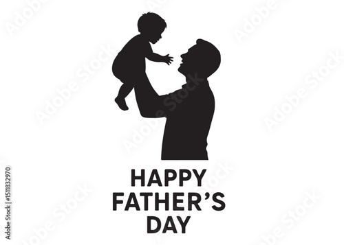 father's day silhouette logo vector, fathers day logo icon, silhouette of father and child logo design, fatherhood celebrating silhouette logo on white background